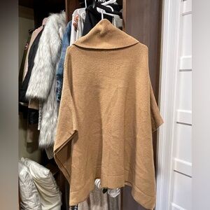 Pullover turtleneck poncho sweater